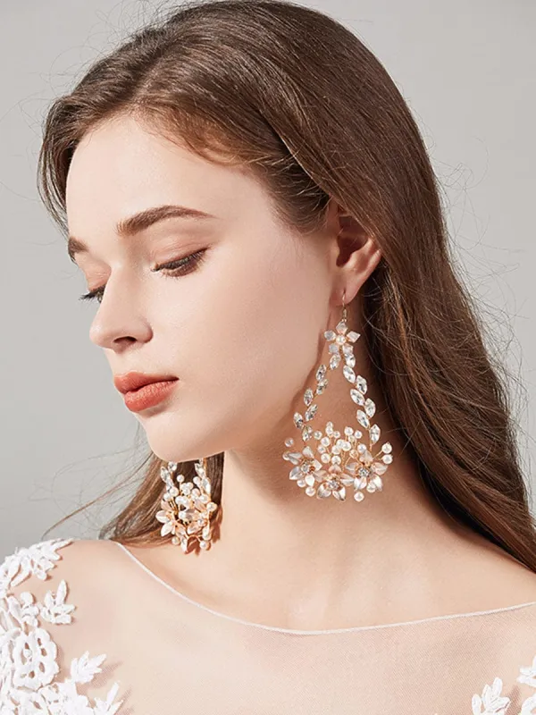 Exquisite Design Imitation Pearl Rhinestone Handmade Earrings sold by Ever Pretty