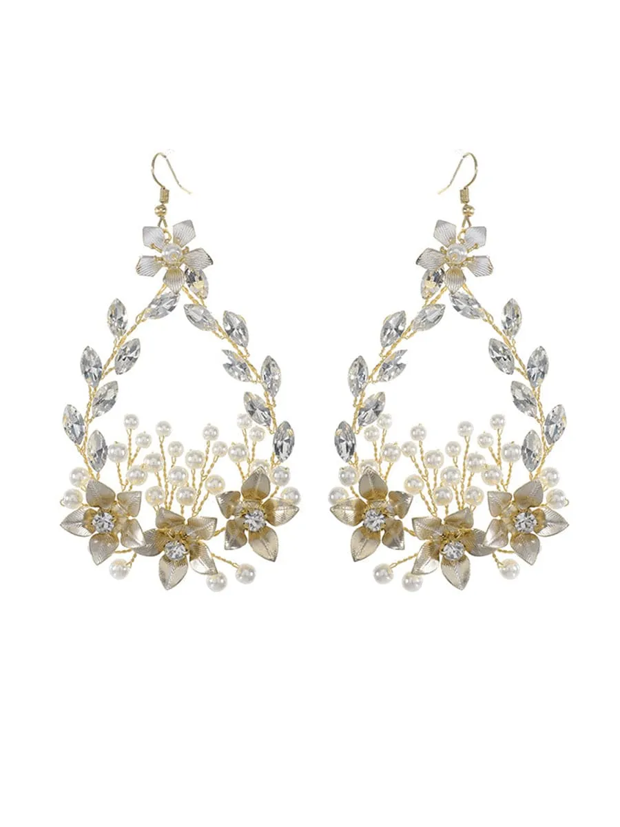 Exquisite Design Imitation Pearl Rhinestone Handmade Earrings sold by Ever Pretty product image thumbnail 3