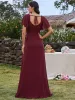U-Neck and Back Tie High Slit Bridesmaid Dress with Ruffle Sleeves sold by Ever Pretty