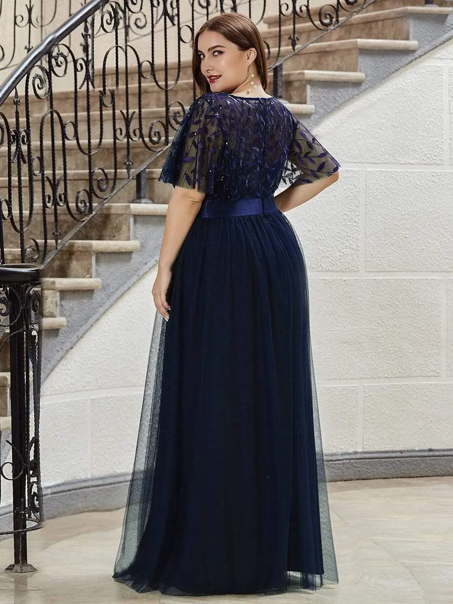 pretty SAPHIR|Plus Size Sequin Bodice Long Formal Evening Dresses sold by Ever Pretty product image thumbnail 4