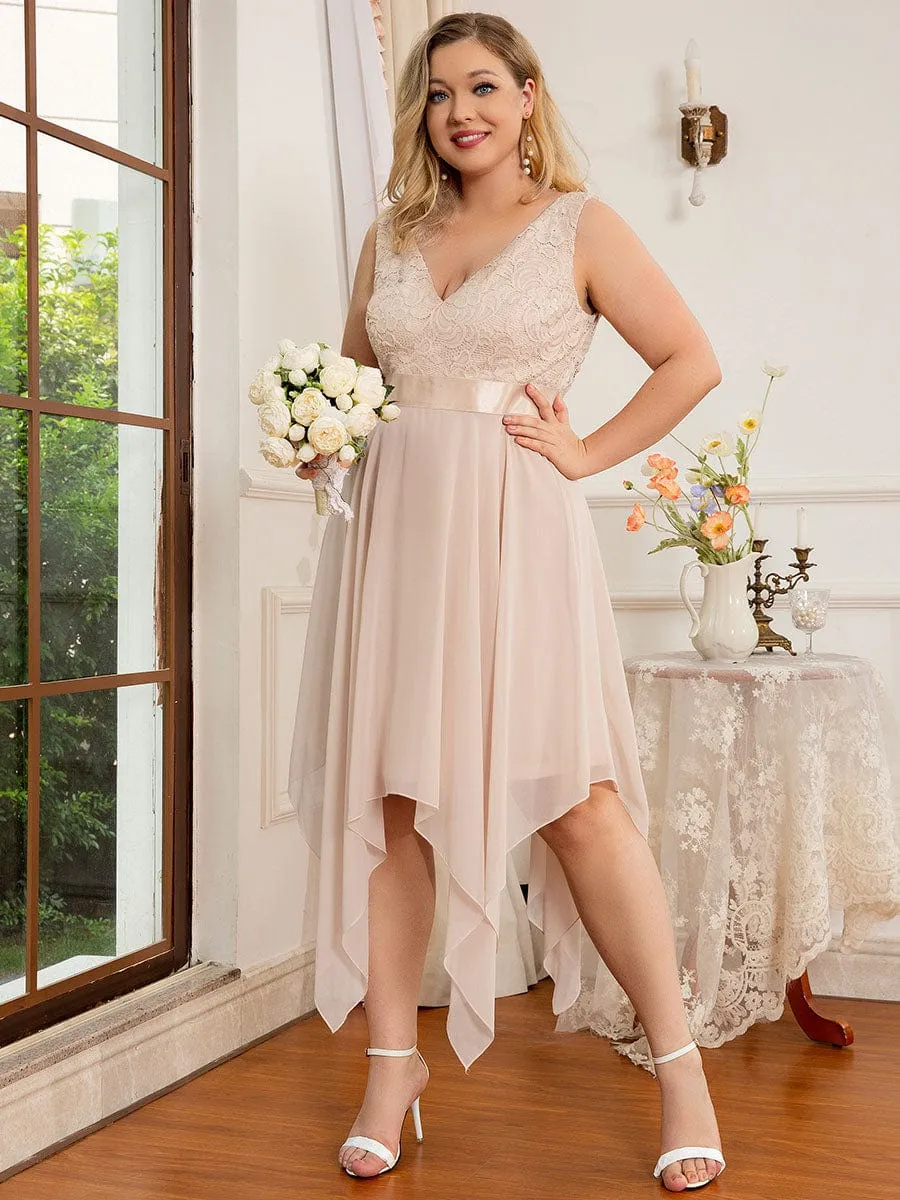 Plus Size Asymmetrical-hem Sleeveless Prom Lace Dress for Women sold by Ever Pretty product image thumbnail 3