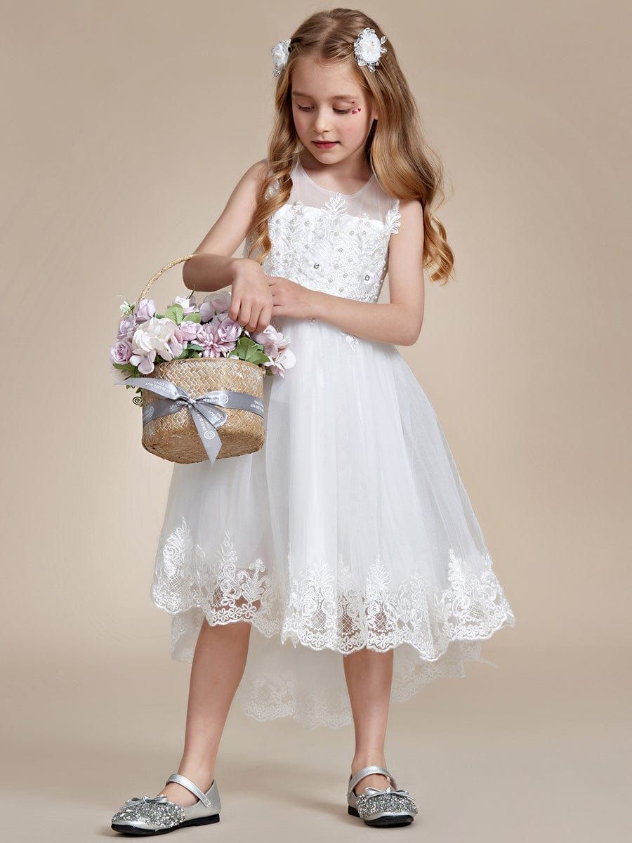 Stylish Lace High Low A-line Flower Girl Dress with Sleeveless sold by Ever Pretty product image thumbnail 5