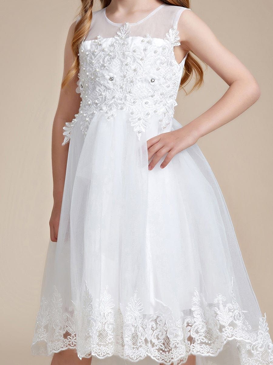 Stylish Lace High Low A-line Flower Girl Dress with Sleeveless sold by Ever Pretty product image thumbnail 3