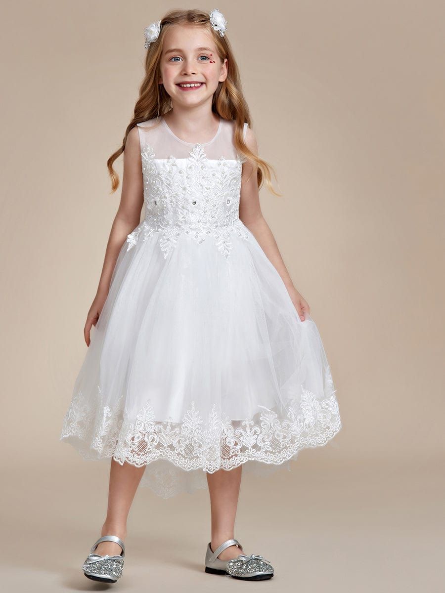 Stylish Lace High Low A-line Flower Girl Dress with Sleeveless sold by Ever Pretty product image thumbnail 4