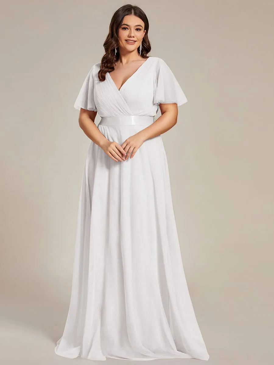pretty MISTE|Women's Floor-Length Plus Size Formal Bridesmaid Dress with Short Sleeve sold by Ever Pretty product image thumbnail 4