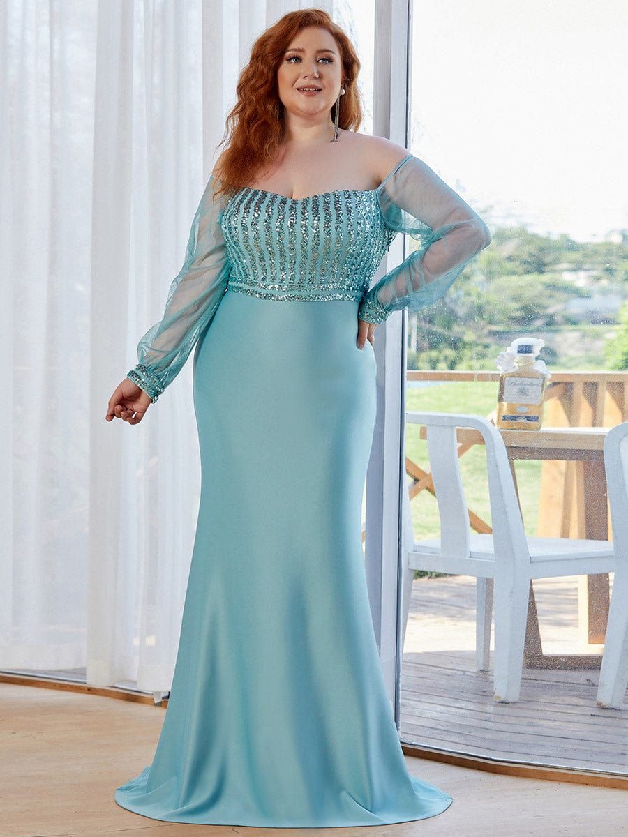 Plus Size Long Tulle Sleeve Formal Evening Dresses sold by Ever Pretty product image thumbnail 26
