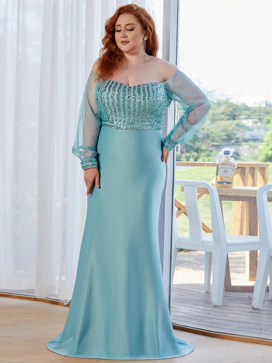 Plus Size Long Tulle Sleeve Formal Evening Dresses sold by Ever Pretty product image thumbnail 27
