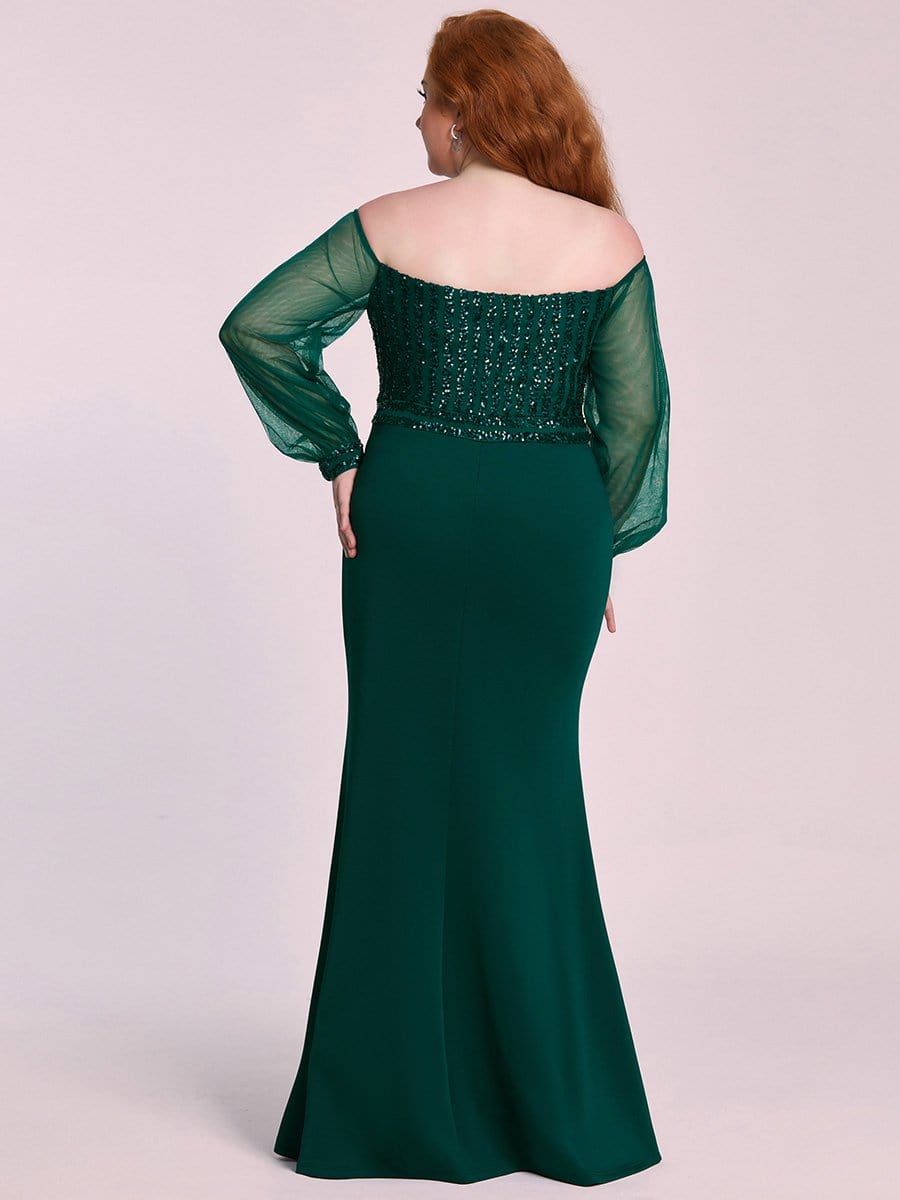 Plus Size Long Tulle Sleeve Formal Evening Dresses sold by Ever Pretty product image thumbnail 7