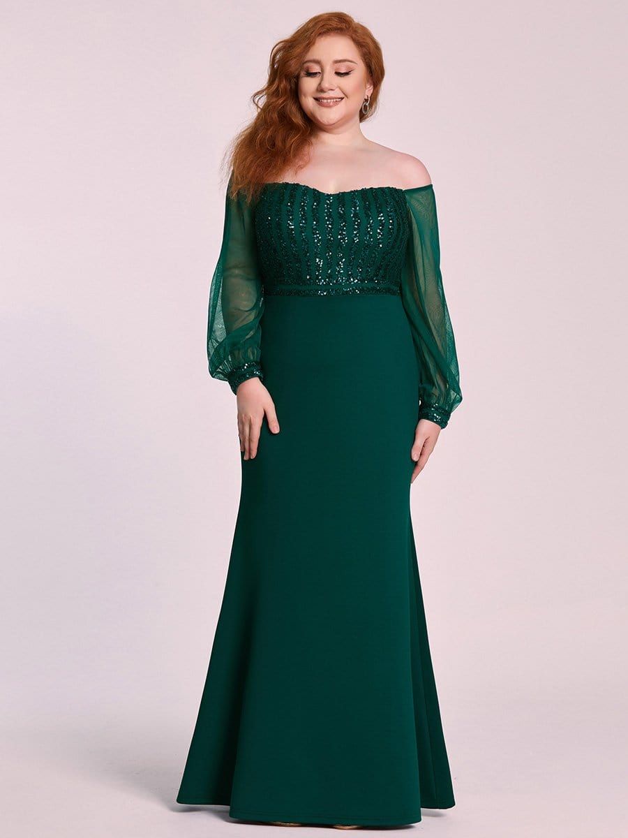Plus Size Long Tulle Sleeve Formal Evening Dresses sold by Ever Pretty product image thumbnail 6