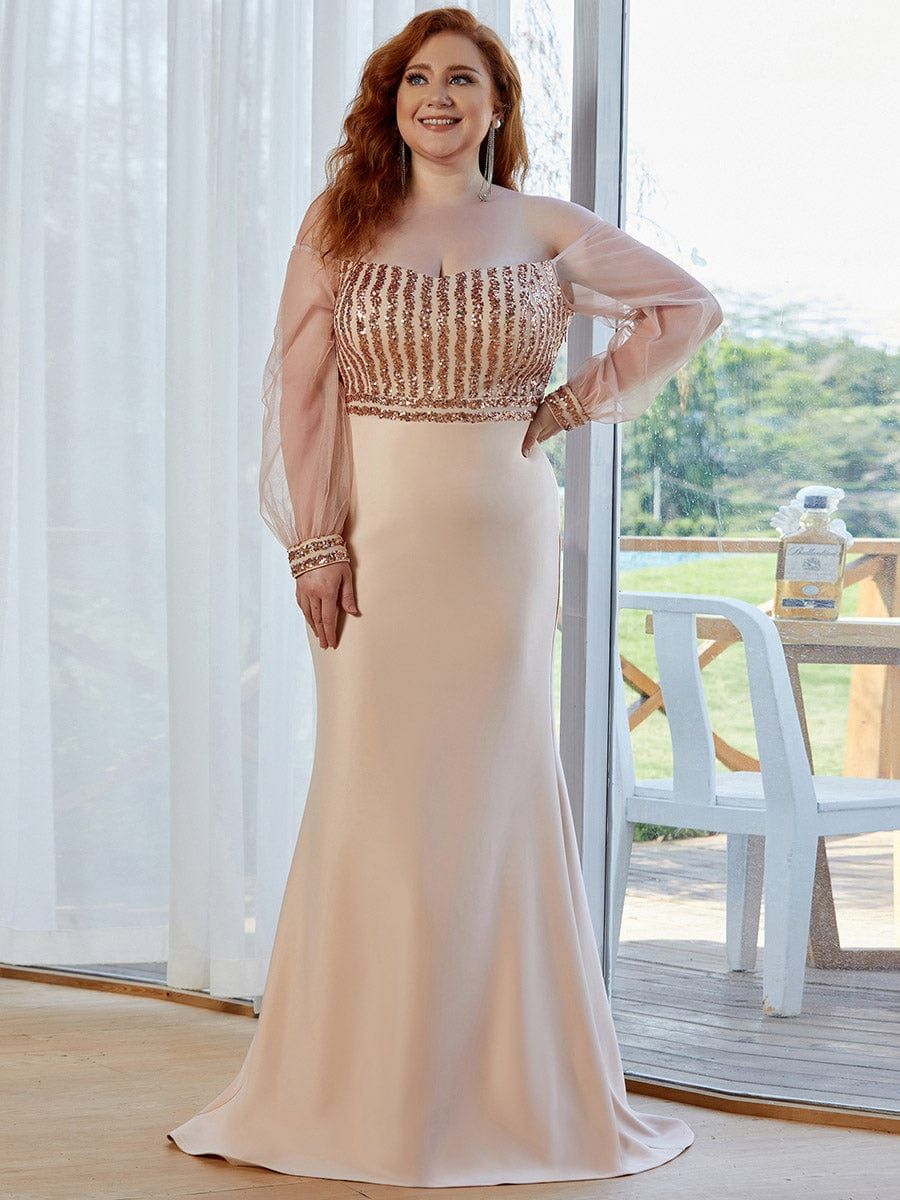 Plus Size Long Tulle Sleeve Formal Evening Dresses sold by Ever Pretty product image thumbnail 22