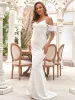 Bodycon Cold Shoulder V-Neck Fishtail Simple Wedding Dress sold by Ever Pretty