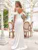 Bodycon Cold Shoulder V-Neck Fishtail Simple Wedding Dress sold by Ever Pretty