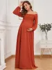 Off-Shoulder Sheer Lace Long Sleeve Maternity Dress sold by Ever Pretty