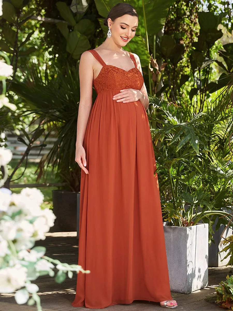 Empire Waist Floral Lace Chiffon Maternity Dress sold by Ever Pretty