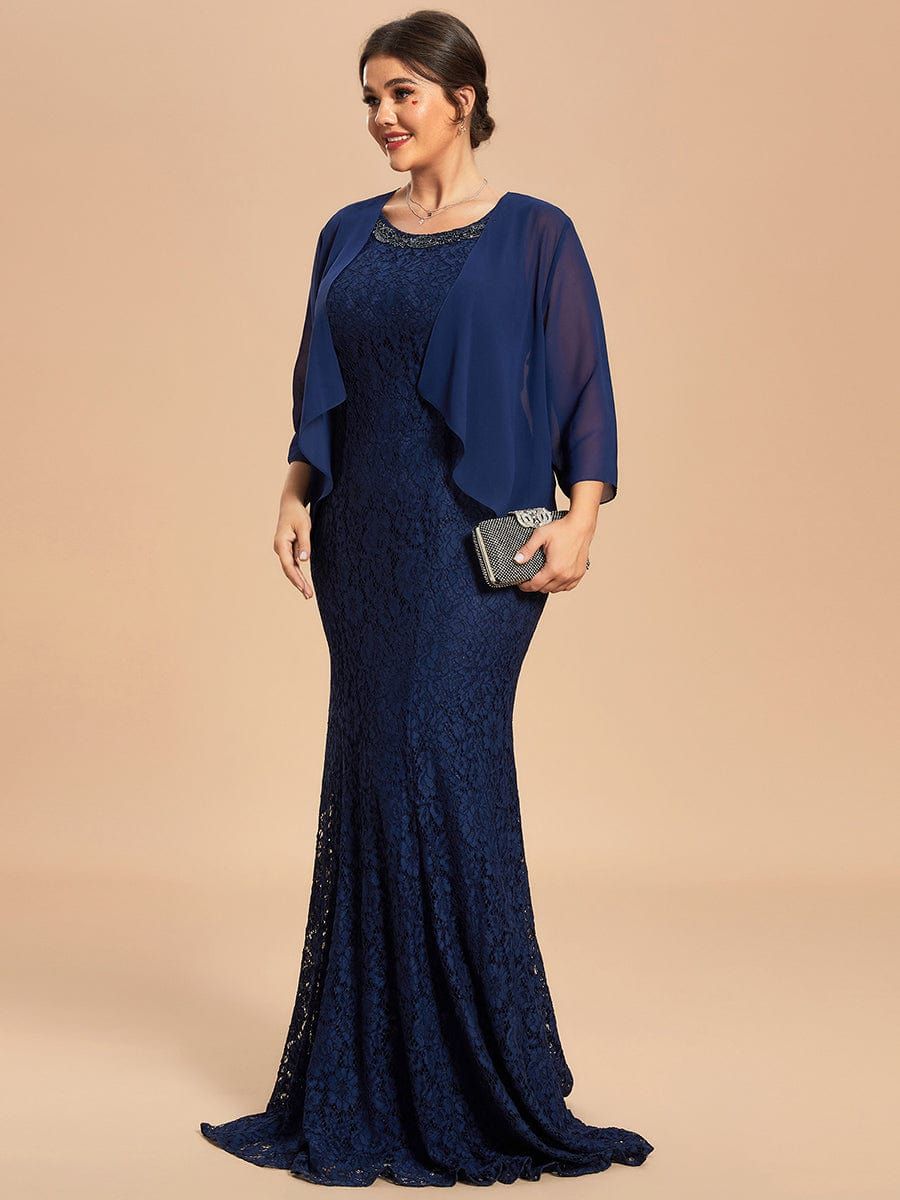 Custom Size Lace Mermaid Dress Chiffon Jacket Two-Piece Set Mother Dress sold by Ever Pretty product image thumbnail 6