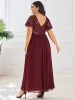 pretty HAZEL|Plus Size V-Neck Short Sleeve Sequin Bodice Mother of the Bride Dress sold by Ever Pretty