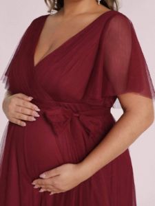 Plus Size Empire Waist Formal Maternity Dresses with Sleeves sold by Ever Pretty