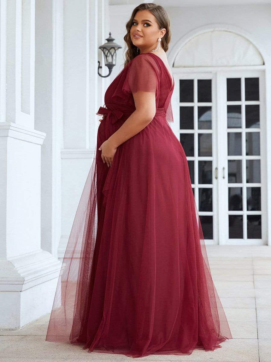 Plus Size Empire Waist Formal Maternity Dresses with Sleeves sold by Ever Pretty product image thumbnail 2