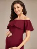 Elegant Ruffle Off-The-Shoulder Bodycon Midi Maternity Dress sold by Ever Pretty