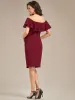 Elegant Ruffle Off-The-Shoulder Bodycon Midi Maternity Dress sold by Ever Pretty