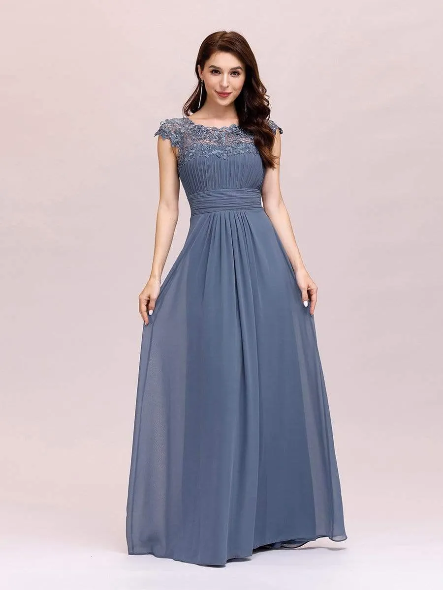 Elegant Maxi Long Lace Bridesmaid Dress with Cap Sleeve sold by Ever Pretty product image thumbnail 3
