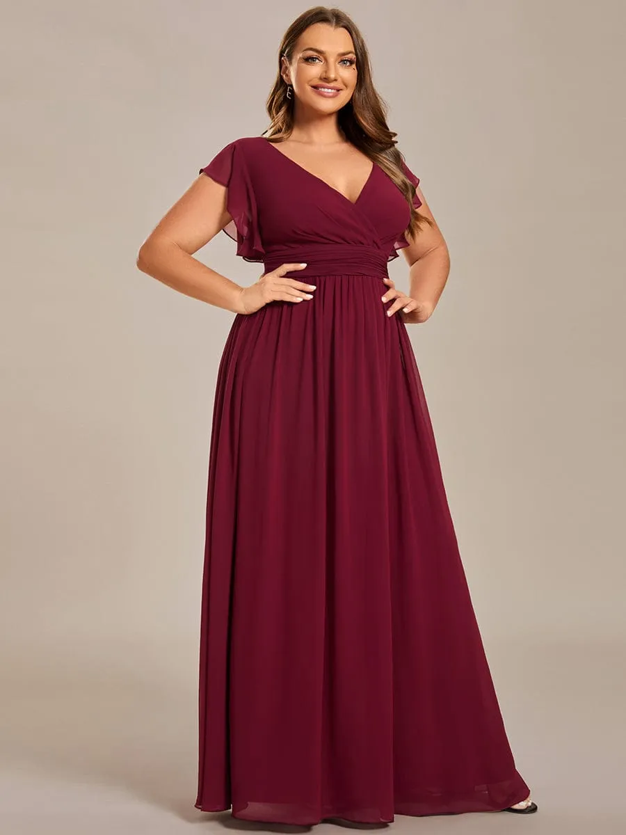 pretty LILYANA|Plus Size Chiffon Pleated A-Line Back Cutout Bridesmaid Dress sold by Ever Pretty product image thumbnail 5