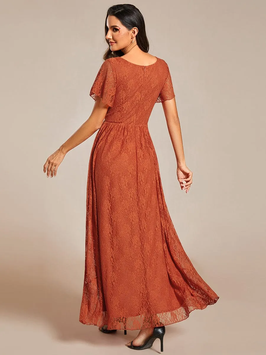 ever ELISE|Pleated V-Neck Lace Formal Evening Dress sold by Ever Pretty product image thumbnail 2