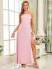 Ruffled Halter A-Line Bridesmaid Dress sold by Ever Pretty