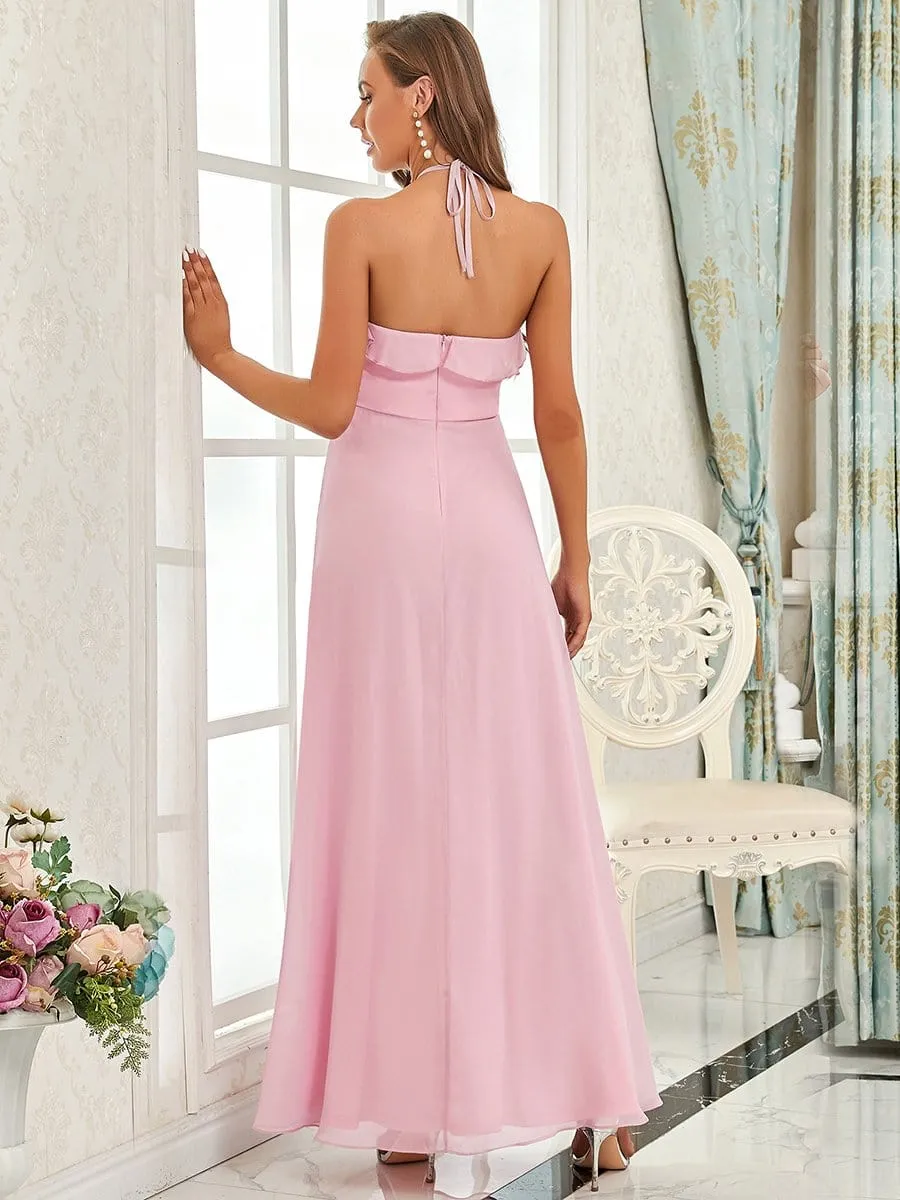 Ruffled Halter A-Line Bridesmaid Dress sold by Ever Pretty product image thumbnail 2