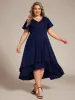 Glow Lana | Plus Size Ruffled Sleeves Glitery V-Neck Midi Wedding Guest Dress sold by Ever Pretty