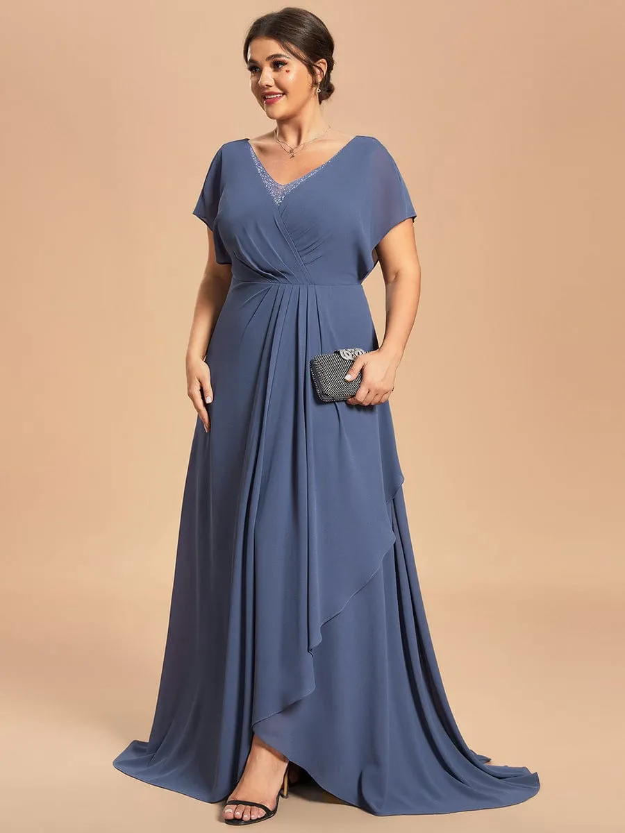 Custom Size Chiffon Beading V-neck Short Sleeves Mother of the Bride Dress sold by Ever Pretty product image thumbnail 5