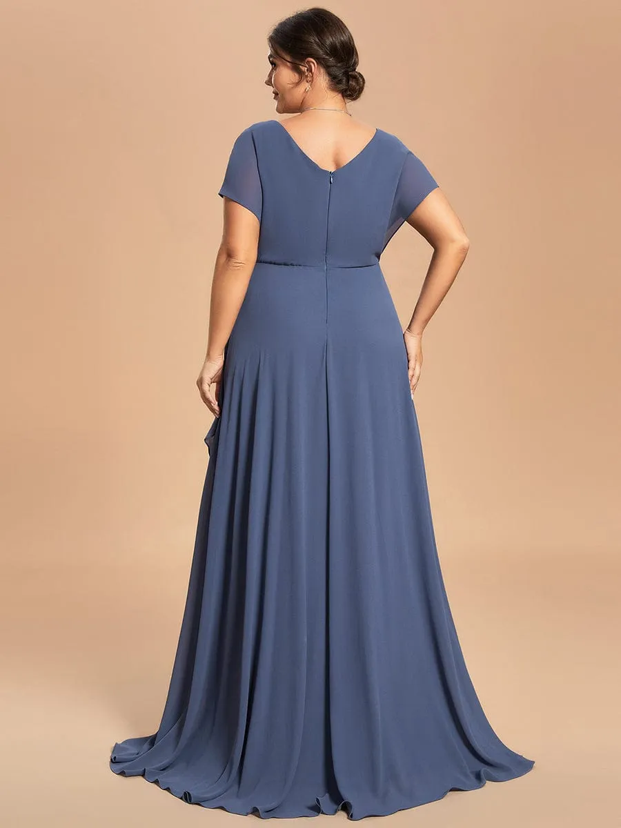 Custom Size Chiffon Beading V-neck Short Sleeves Mother of the Bride Dress sold by Ever Pretty product image thumbnail 2