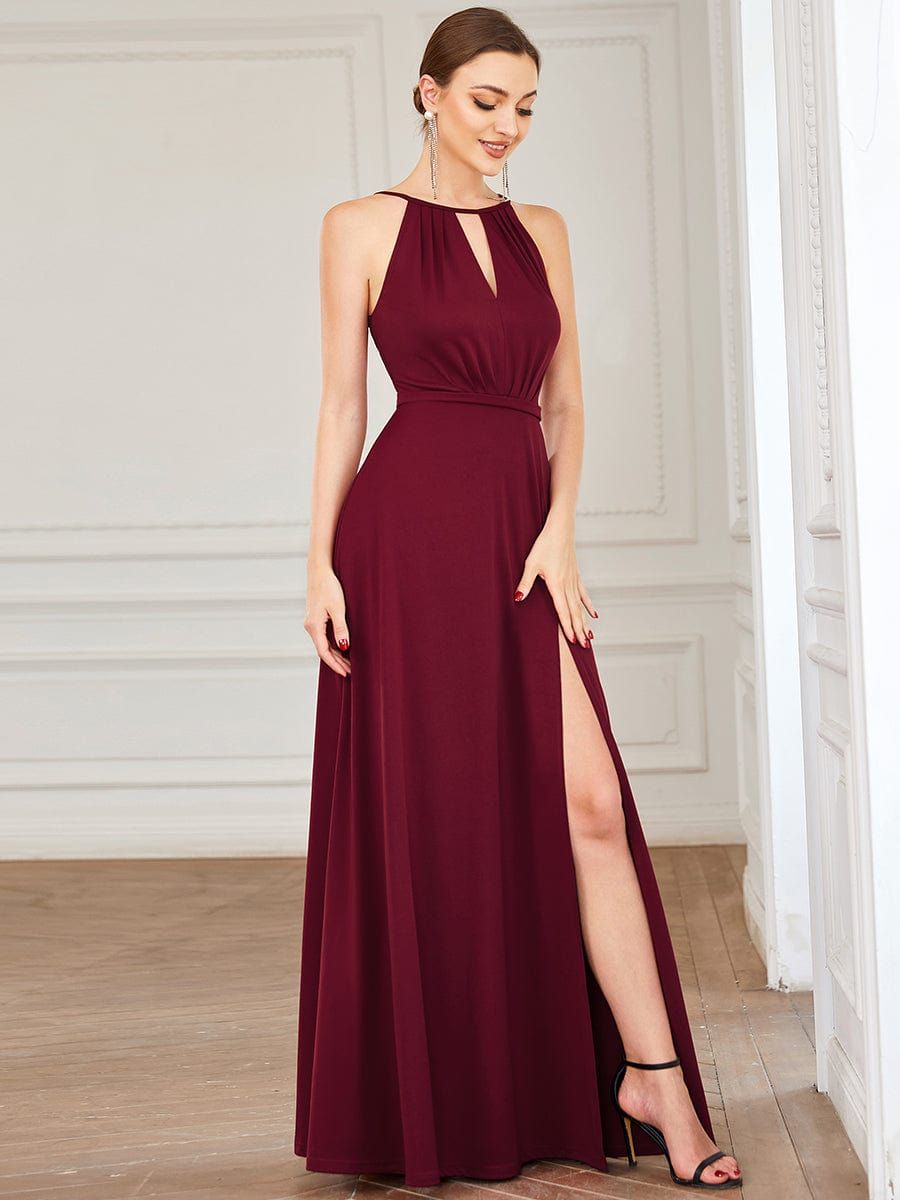 Halter Keyhole Front & Back High Slit Evening Dress sold by Ever Pretty product image thumbnail 4
