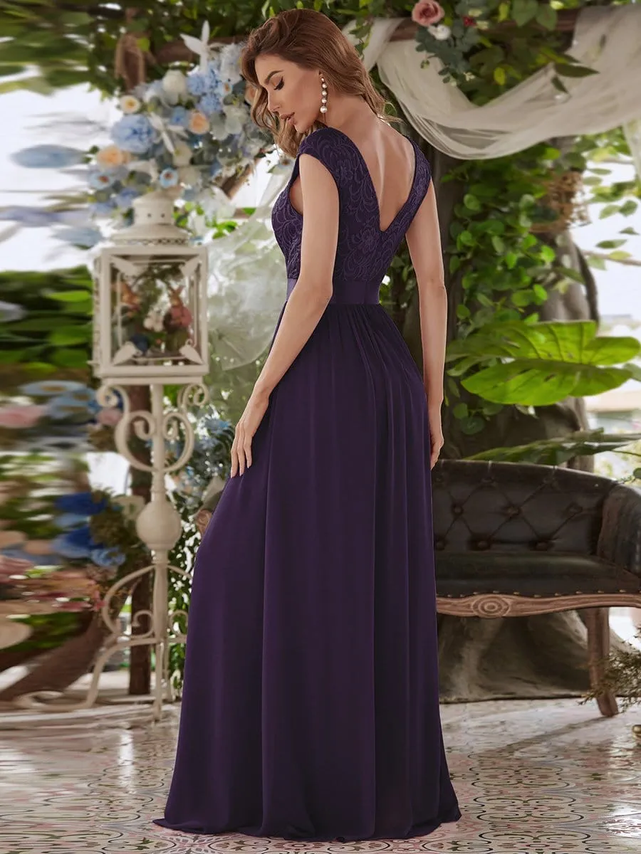 Classic Round Neck Backless Lace Bodice Bridesmaid Dress sold by Ever Pretty product image thumbnail 2