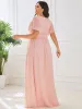 pretty LEORA|Plus Size Chiffon Tie-Waist Evening Dress sold by Ever Pretty