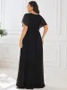 pretty LEORA|Plus Size Chiffon Tie-Waist Evening Dress sold by Ever Pretty