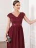 V-Neck Lace Empire Waist Short Sleeve Chiffon Evening Dress sold by Ever Pretty