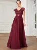 V-Neck Lace Empire Waist Short Sleeve Chiffon Evening Dress sold by Ever Pretty