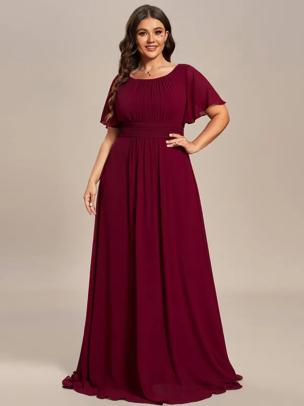 pretty KIMORA|Plus Size Simple Chiffon Pleated A-Line Bridesmaid Dress sold by Ever Pretty