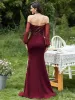 Fashion Off the Shoulder Sequin Evening Gowns With Tulle Sleeve sold by Ever Pretty