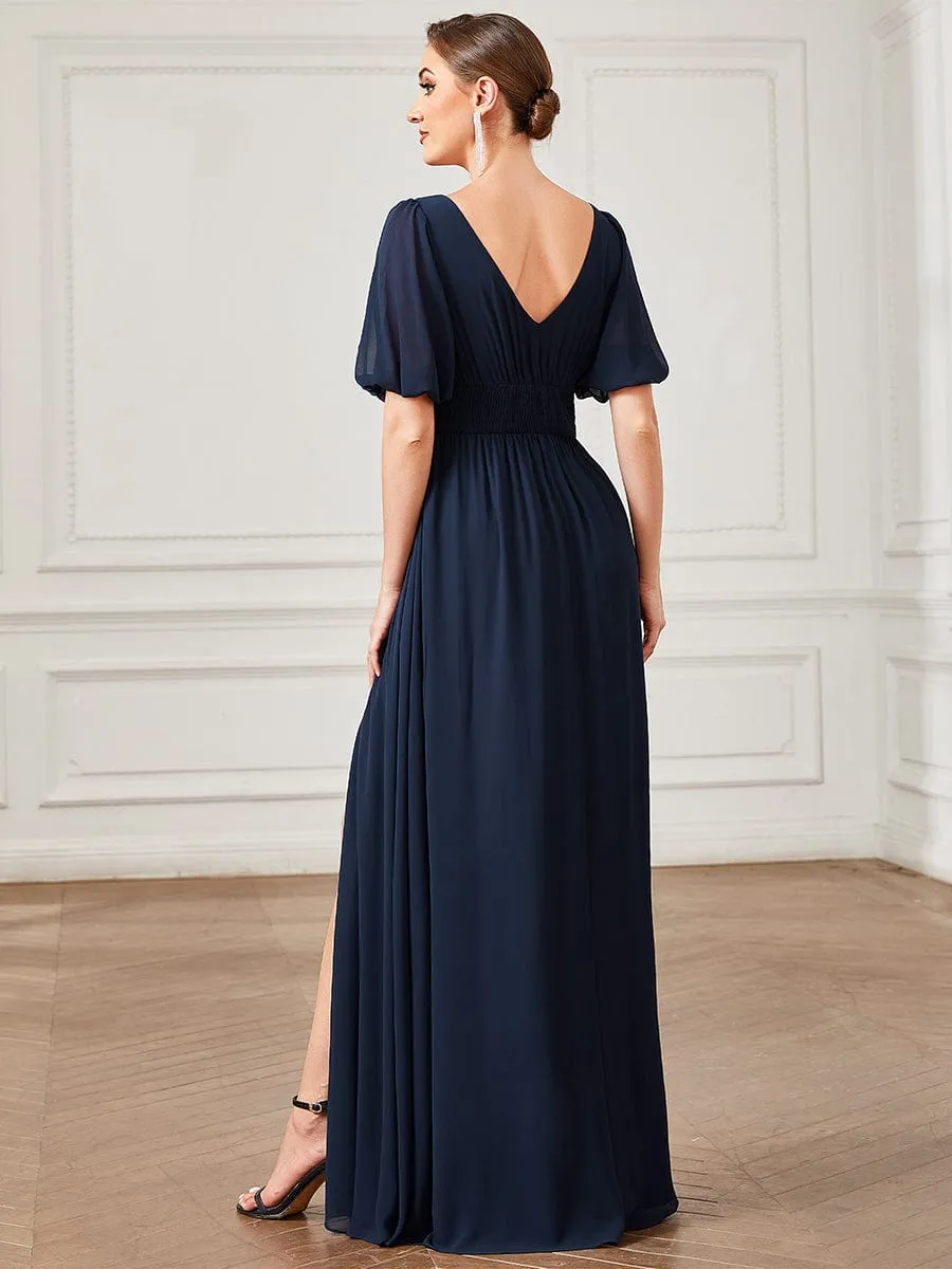 ever MADISON|Chiffon Illusion V-Neck Flutter Sleeve Front Slit Evening Dress sold by Ever Pretty product image thumbnail 2
