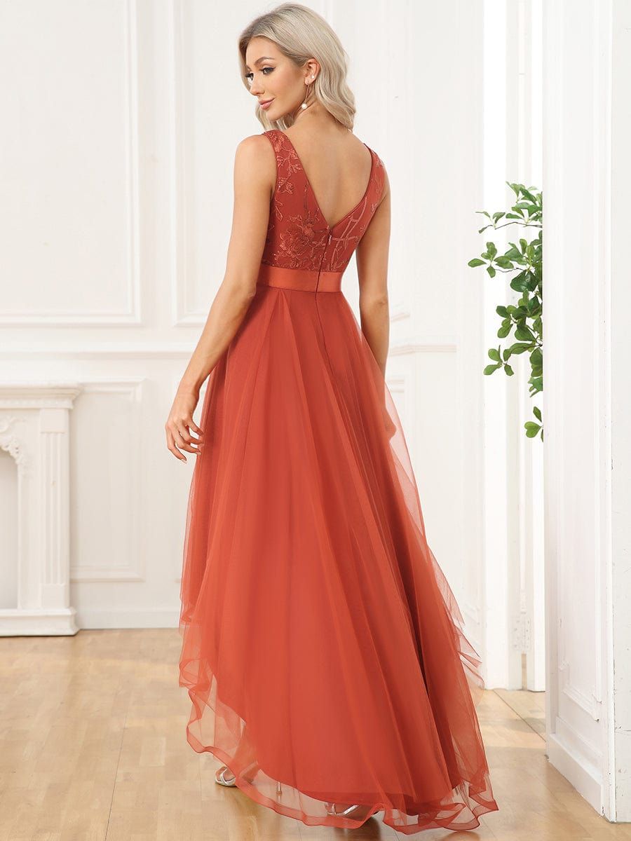 Sleeveless V-back Tulle High-Low Sequin Appliques Evening Dresses sold by Ever Pretty product image thumbnail 2