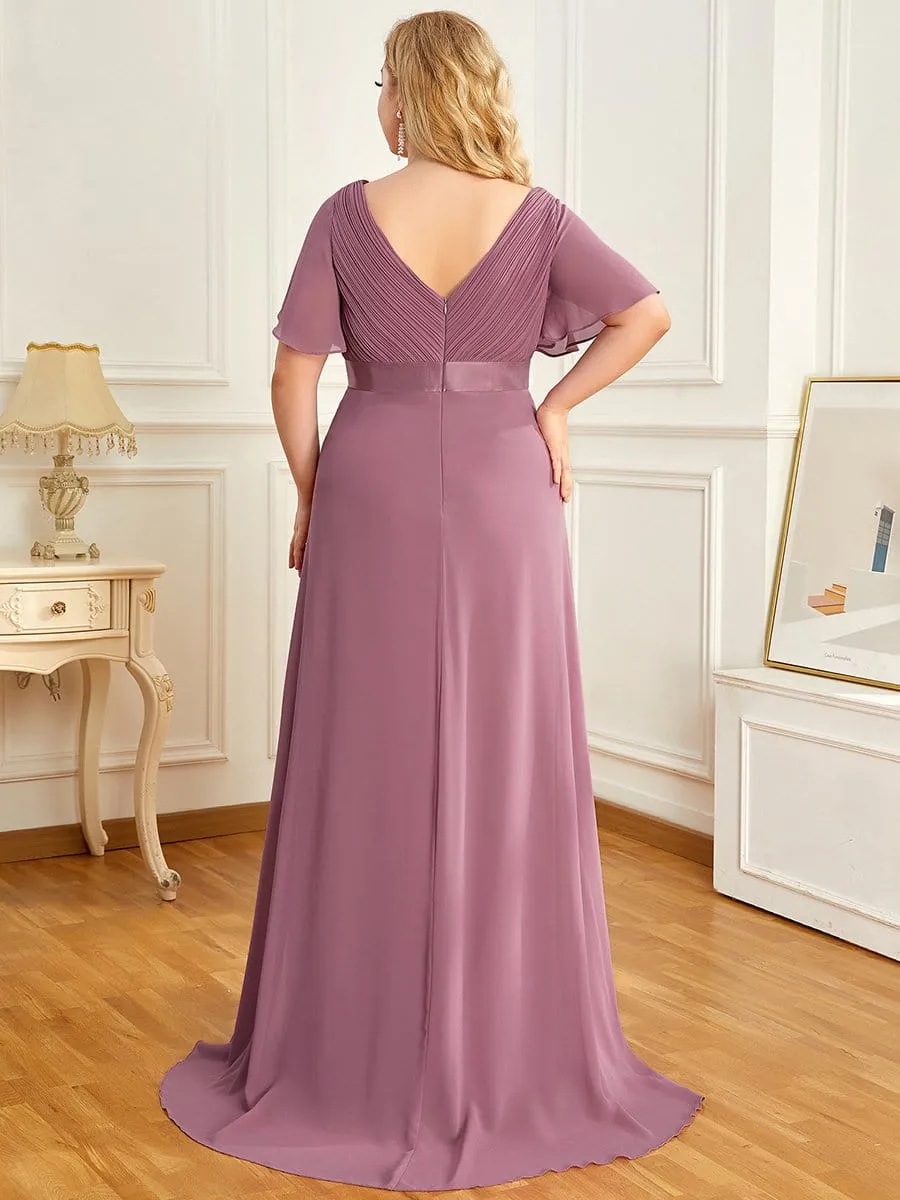Plus Size Ruffle Sleeve Floor-Length Formal Maternity Dress sold by Ever Pretty product image thumbnail 2
