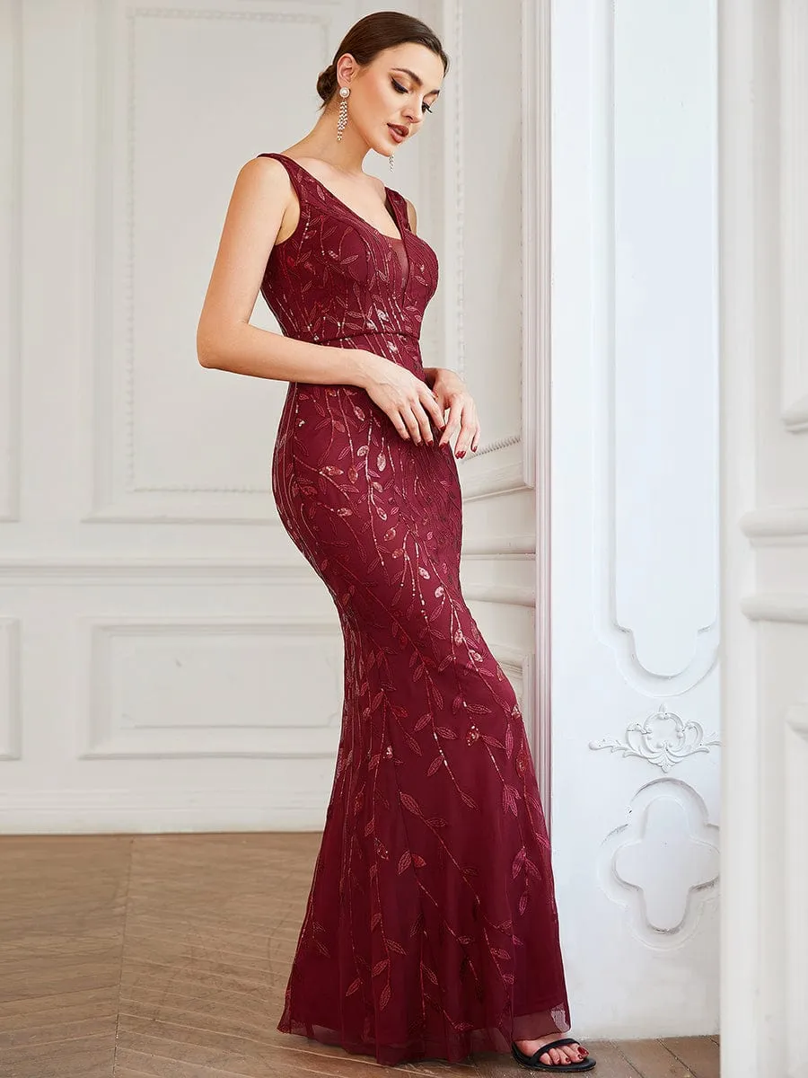 Sequin Sleeveless V-Neck Backless Bodycon Fishtail Evening Dress sold by Ever Pretty product image thumbnail 4