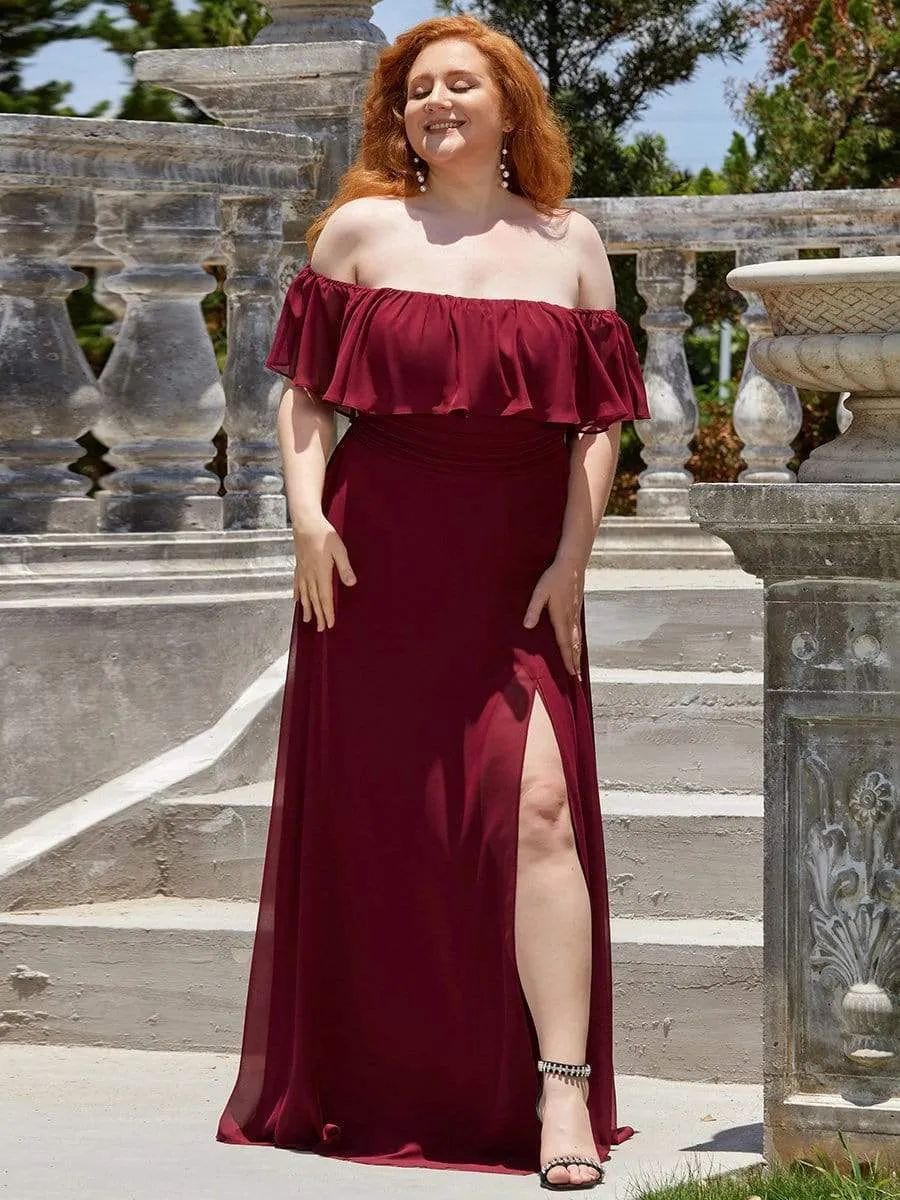 Plus Size Sexy Side Split Long Chiffon Formal Dresses sold by Ever Pretty
