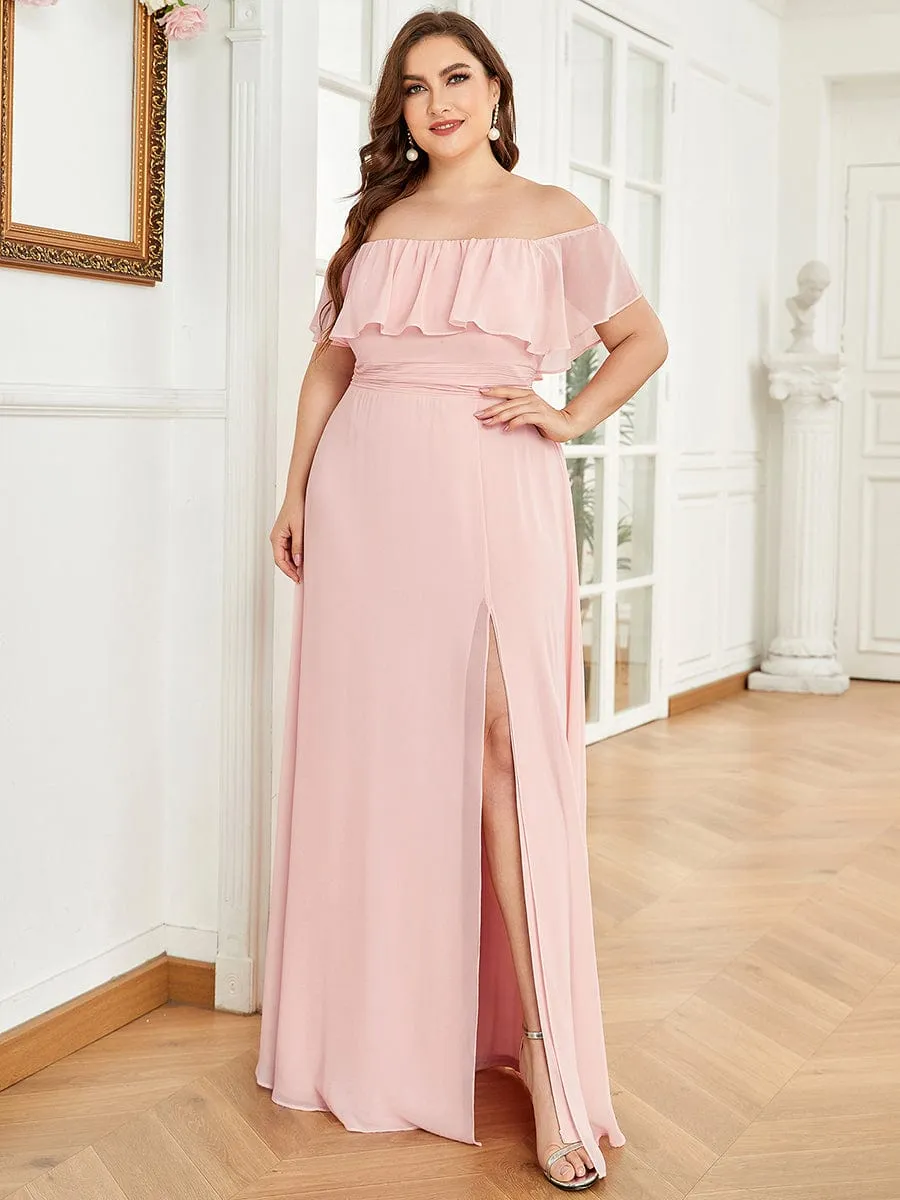 Plus Size Sexy Side Split Long Chiffon Formal Dresses sold by Ever Pretty product image thumbnail 5