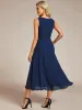 ever IRYS|Sleeveless V-Neck High Low Wedding Guest Dress with Floral Applique sold by Ever Pretty