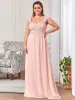 Plus Size Elegant A Line Long Chiffon Bridesmaid Dress With Lace Bodice sold by Ever Pretty