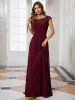 Maxi Lace Cap Sleeve Long Formal Evening Dress sold by Ever Pretty