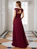 Maxi Lace Cap Sleeve Long Formal Evening Dress sold by Ever Pretty